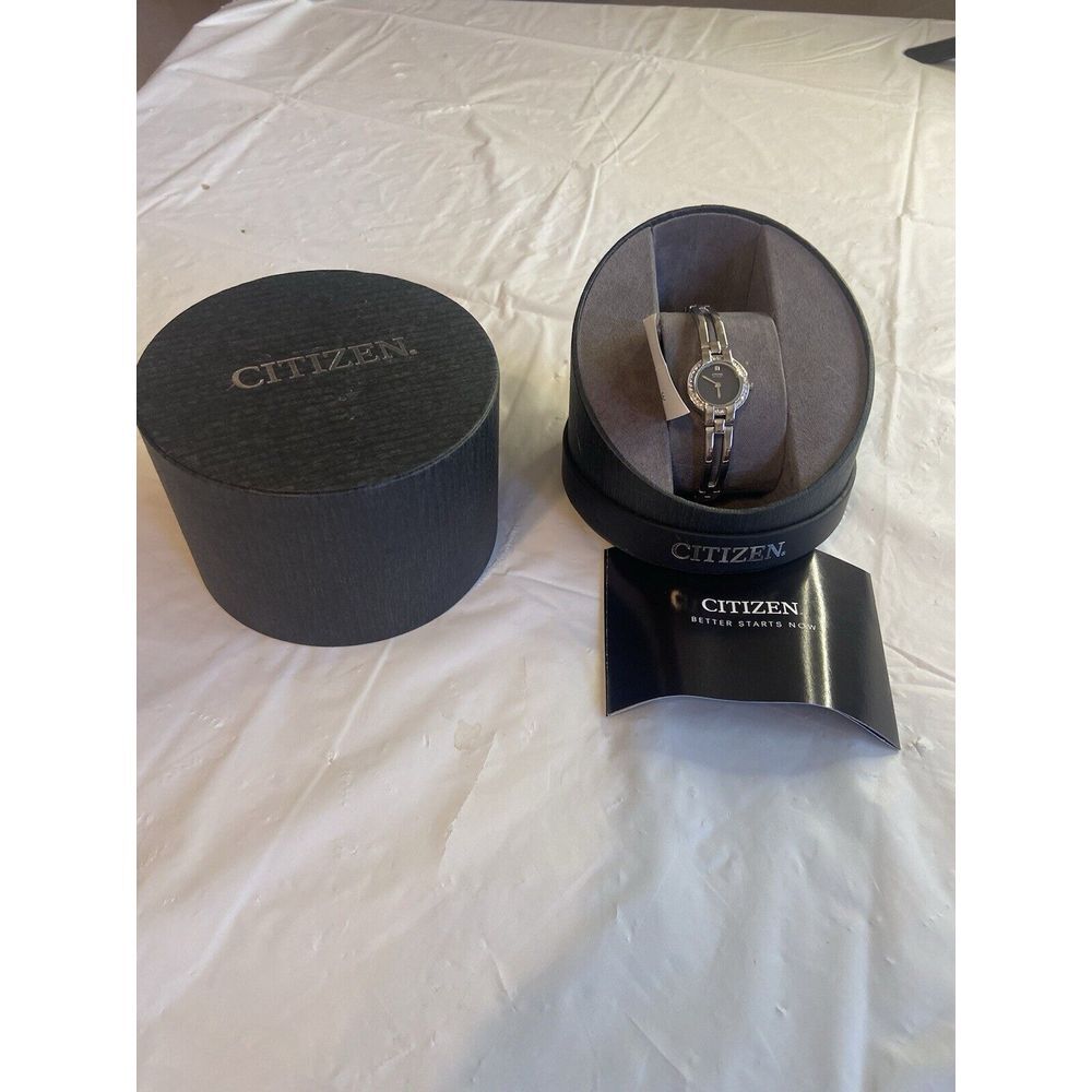 Women's Citizen Eco Drive Round Face Silhouette Bangle Watch EW9990-54E-NWT-Rare - Picture 2 of 10